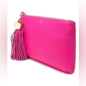 🚫SOLD🚫.   Tory Burch | Crazy Pink Tassel Leather Crossbody Bag